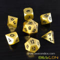 Heavy Duty Deluxe Matt Golden Solid Metal Dice